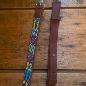 NWOT Consuela Blueberry Crossbody Strap with Brown Leather